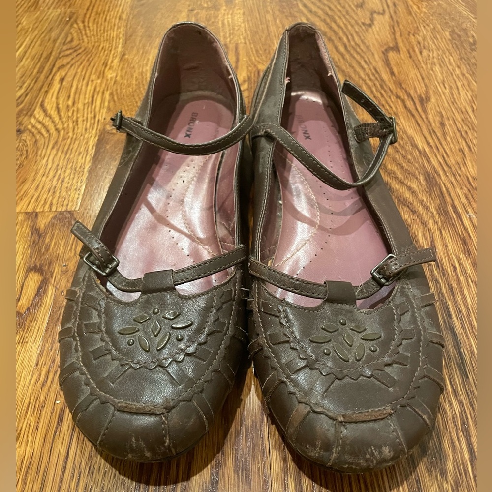 Bronx Dark Brown Leather Flats